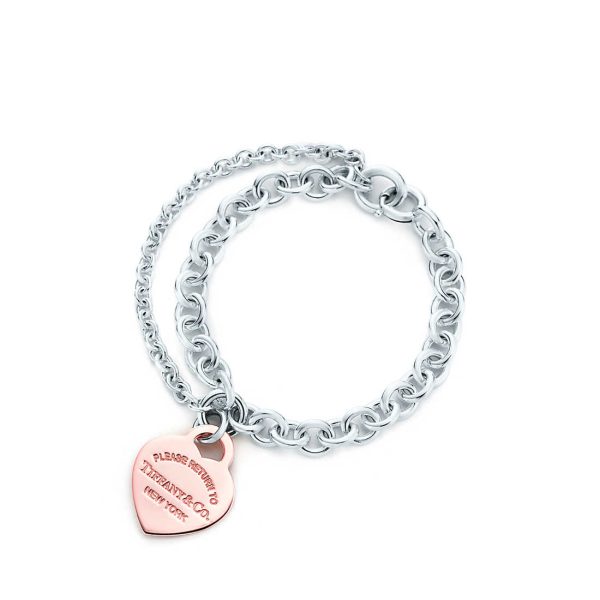 Double Chain Heart Tag Bracelet