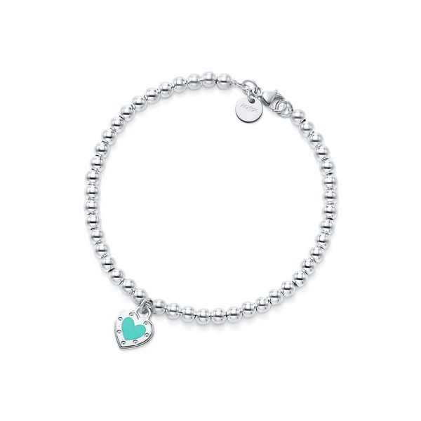 Love Heart Tag Bead Bracelet