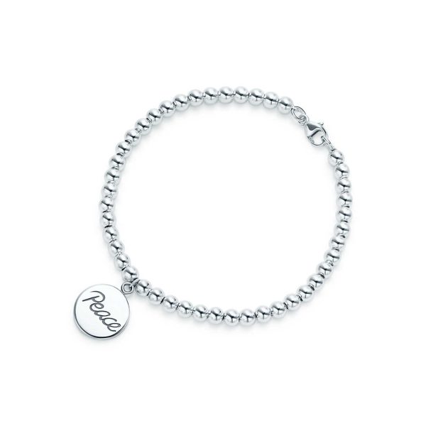 Peace Tag Bead Bracelet