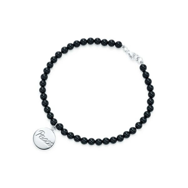 Peace Tag Bead Bracelet