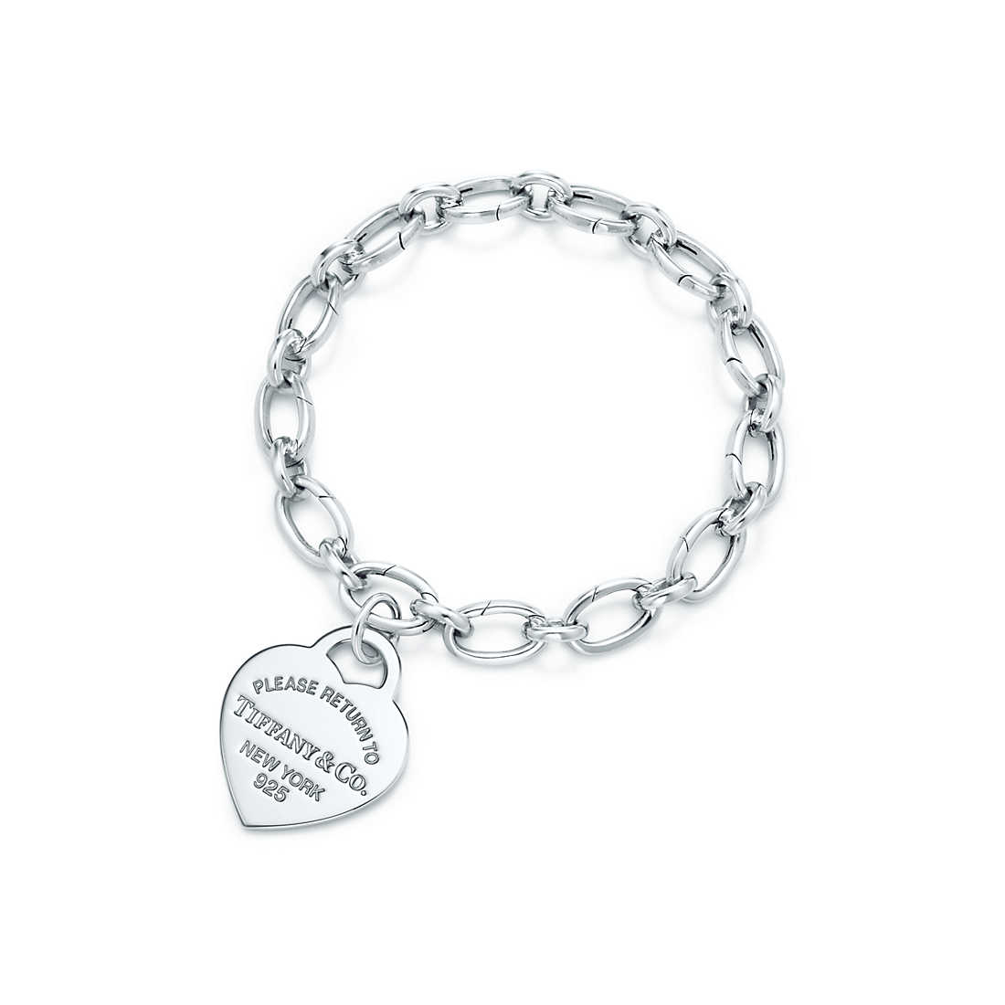 heart tag charm and bracelet - 925 Silver Replica Tiffany & Co.