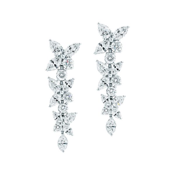 Mixed Cluster Drop Earrings