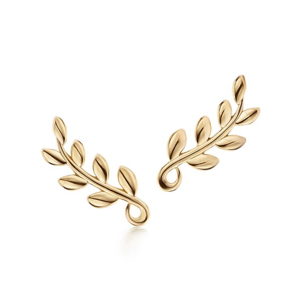 Olive Leaf Climber Earrings