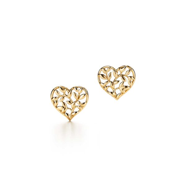 Olive Leaf Heart Earrings