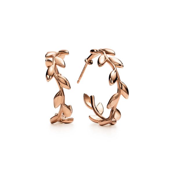 Olive Leaf Hoop Earrings