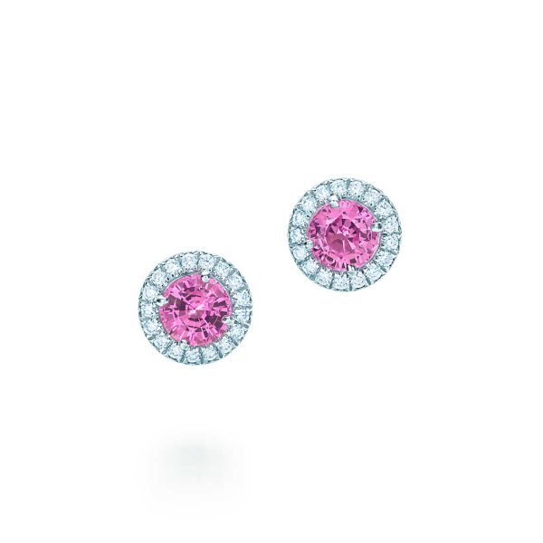 Pink Sapphire and Diamond Earrings