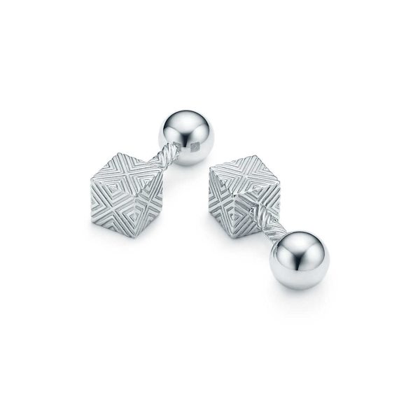 Textured Cube Cuff Links