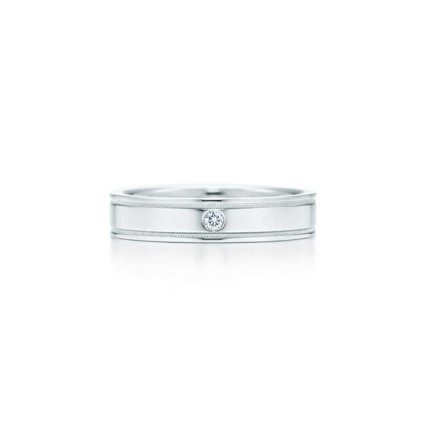 Tiffany Flat Double Milgrain Wedding Band Ring