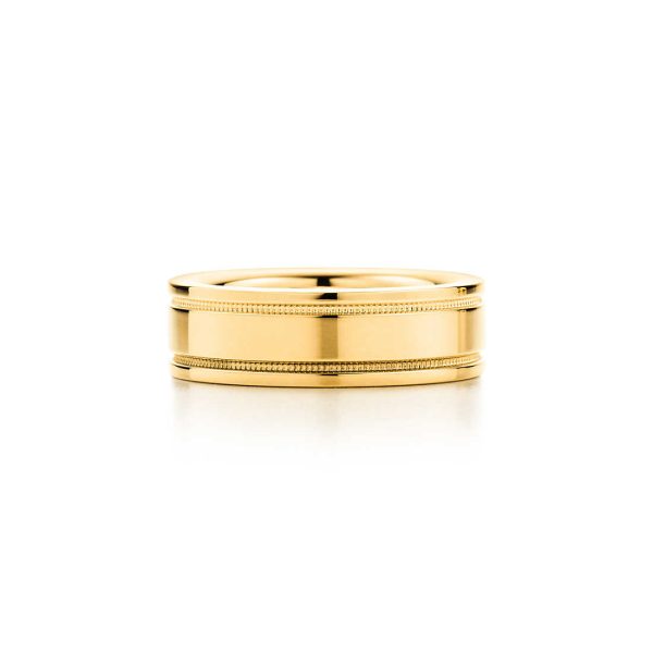 Tiffany Flat Double Milgrain Wedding Band Ring