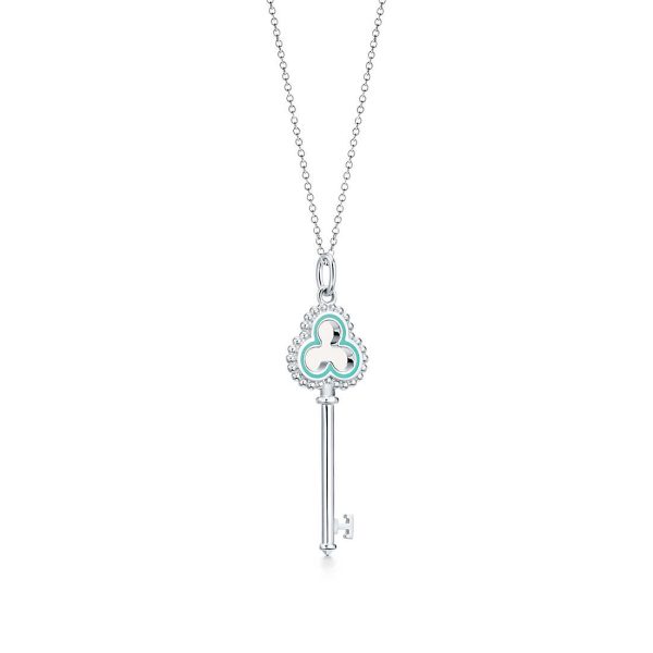 Beaded Open Trefoil Key Pendant