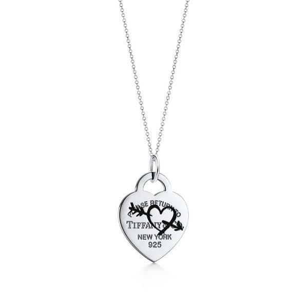 Etched Heart and Arrow Tag Charm