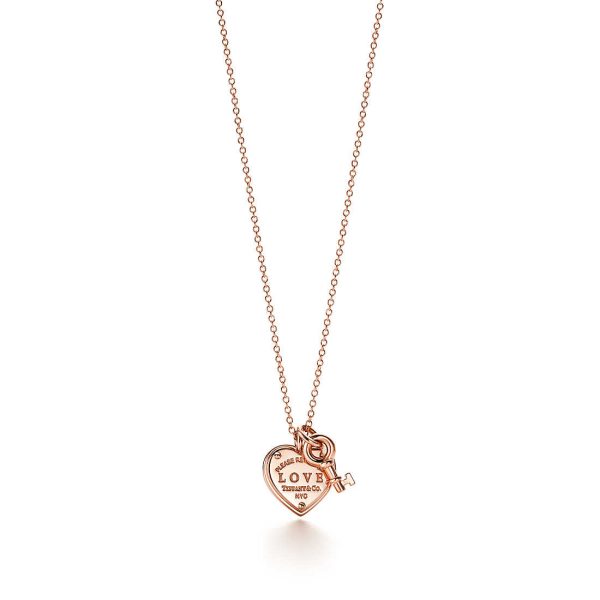 Love Heart Tag Key Pendant