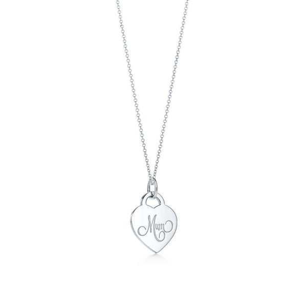 Mum heart tag charm and chain