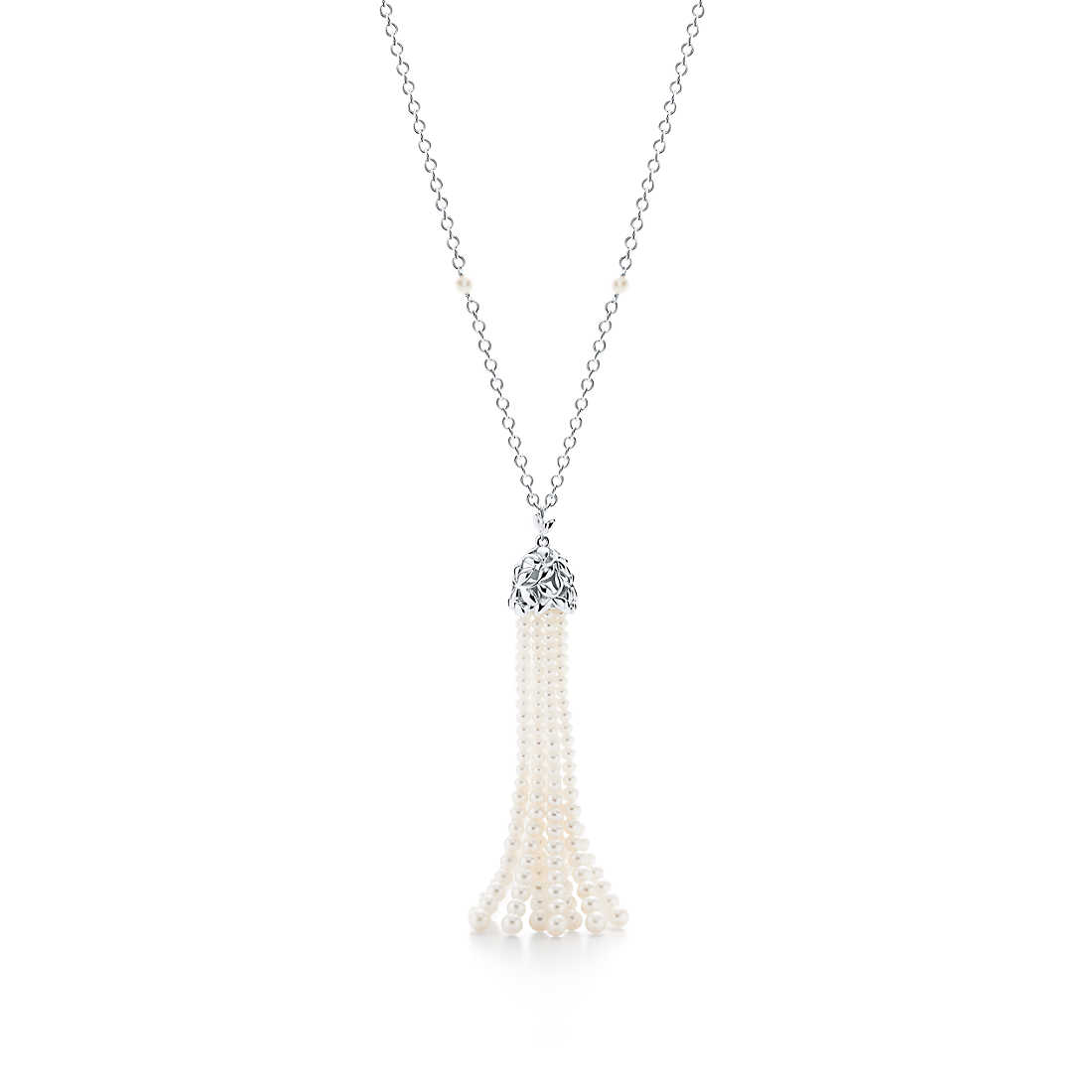 Tiffany olive leaf clearance pearl necklace