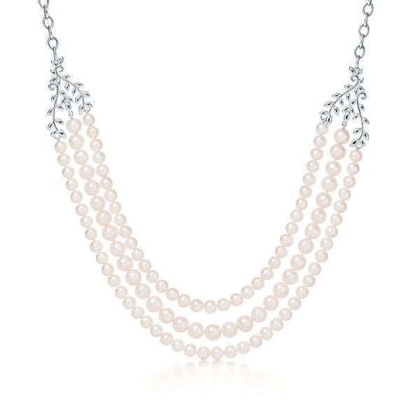 Olive Leaf Three-Row Necklace