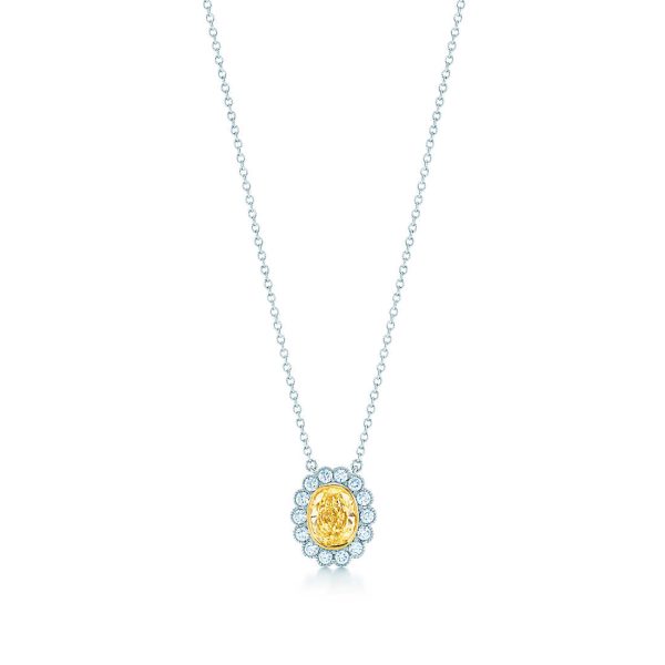 Oval Yellow Diamond Pendant