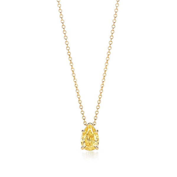 Pear-shaped Yellow Diamond Pendant