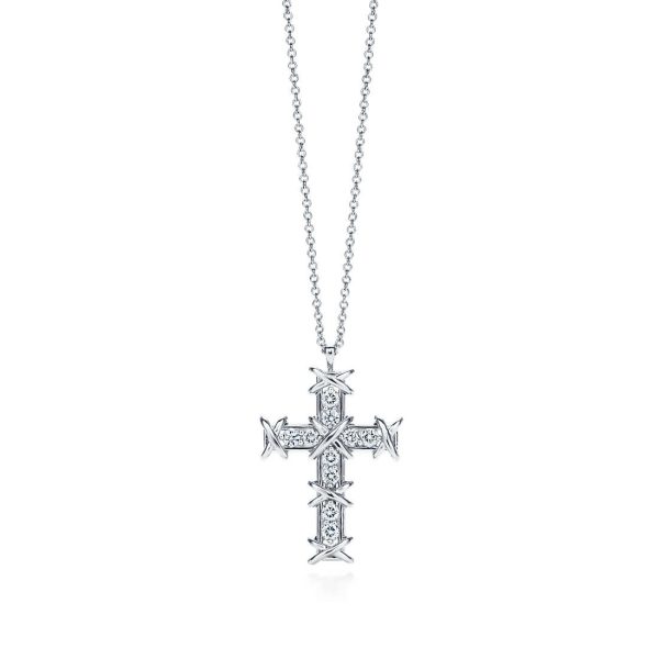 Ten Stone Cross Pendant