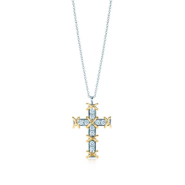 Ten Stone Cross Pendant