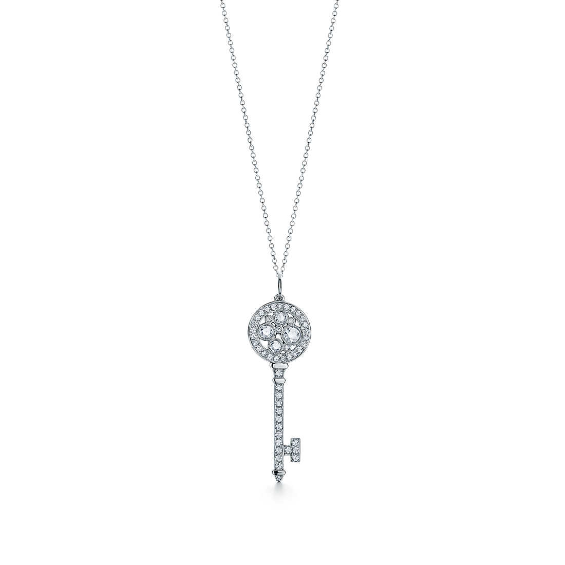 Hoop earrings in platinum with diamonds, medium. | Tiffany & Co.