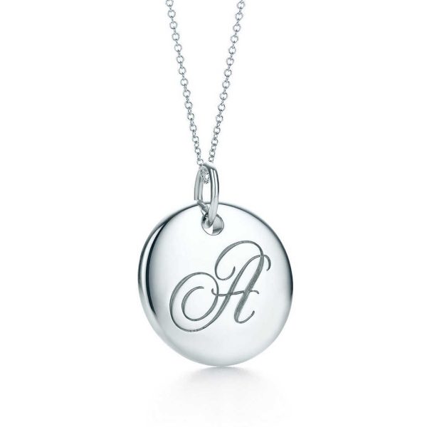 Tiffany Notes Alphabet disc charm pendant