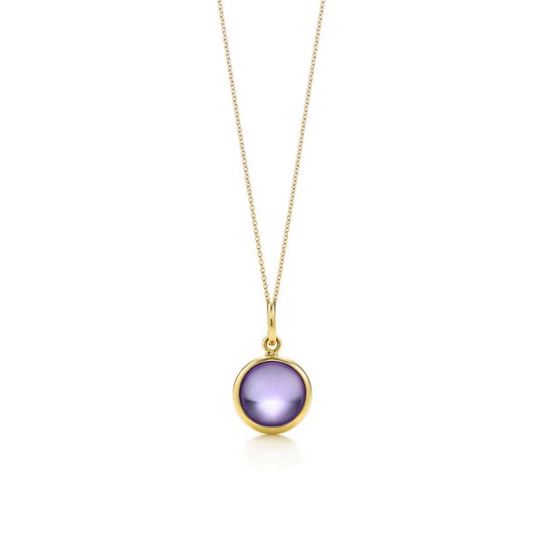 amethyst dot charm and chain