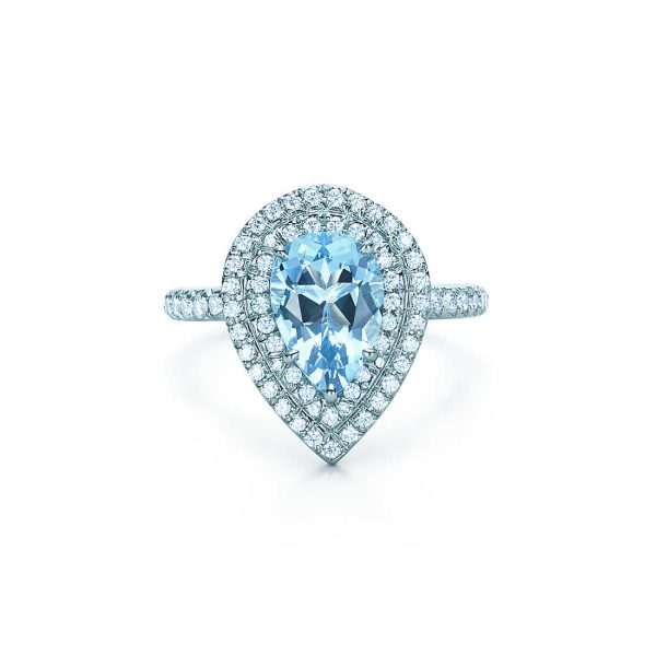 Aquamarine and Diamond Ring