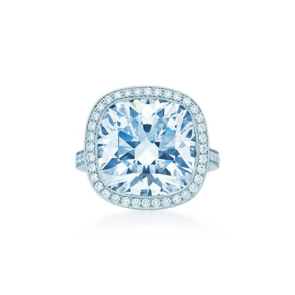 Cushion-cut diamond ring