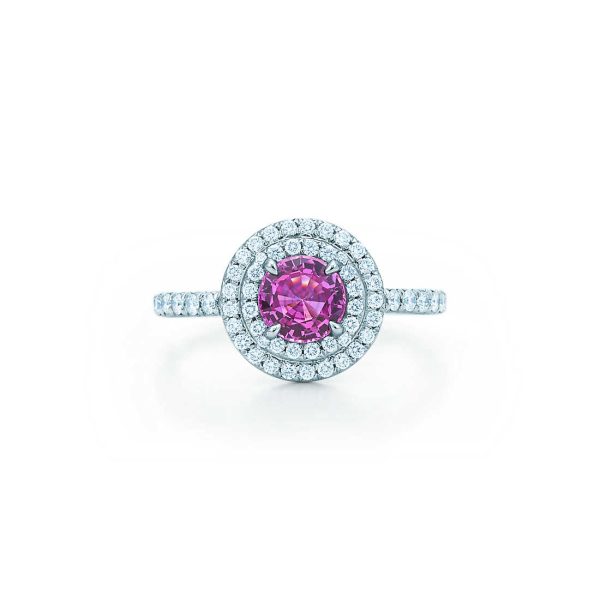 Pink Sapphire and Diamond Ring