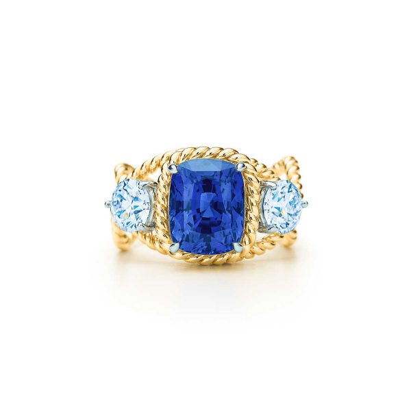 Unenhanced Sapphire Rope Ring