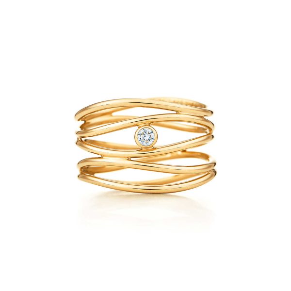Wave Five-row Diamond Ring