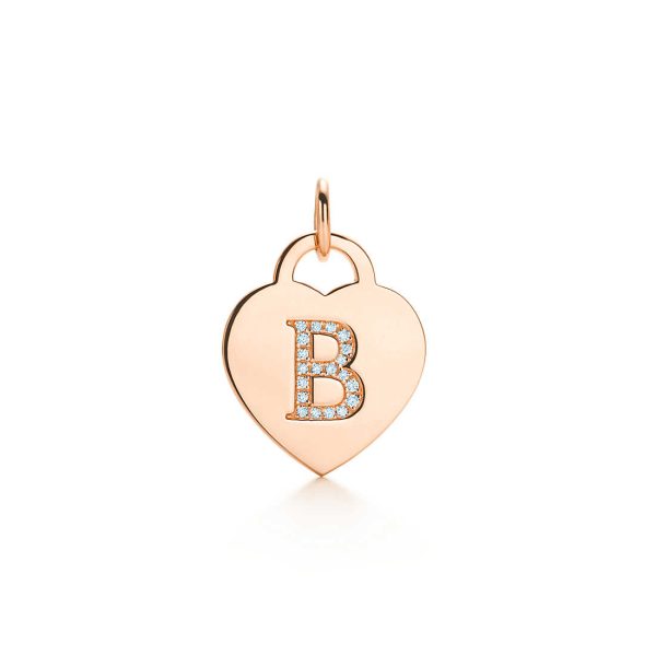 Alphabet Heart Tag Letter "B" Charm