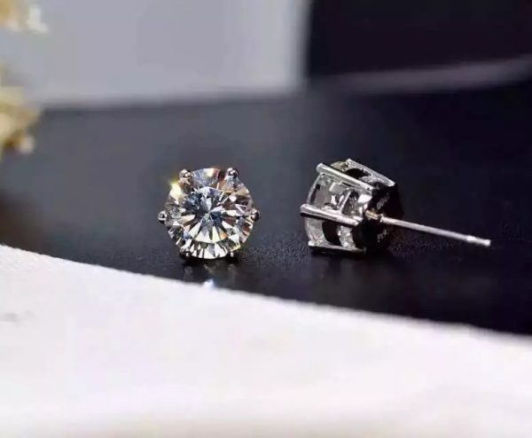 Large diamond stud earrings