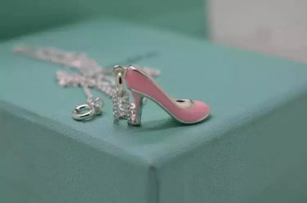 Pink heels shoes necklace