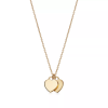 Mini Double Heart Tag Pendant Yellow Gold Blue