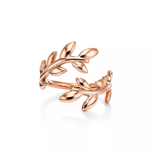 Replica Tiffany Olive Leaf Bypass Ring in Rose Gold