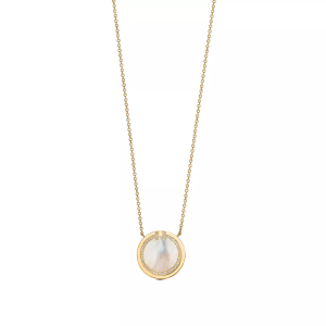 Tiffany Replica Diamond and Mother-of-pearl Circle Pendant